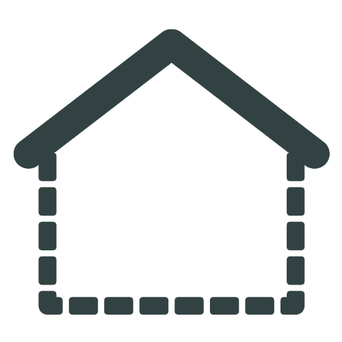 Dark green home foundation icon